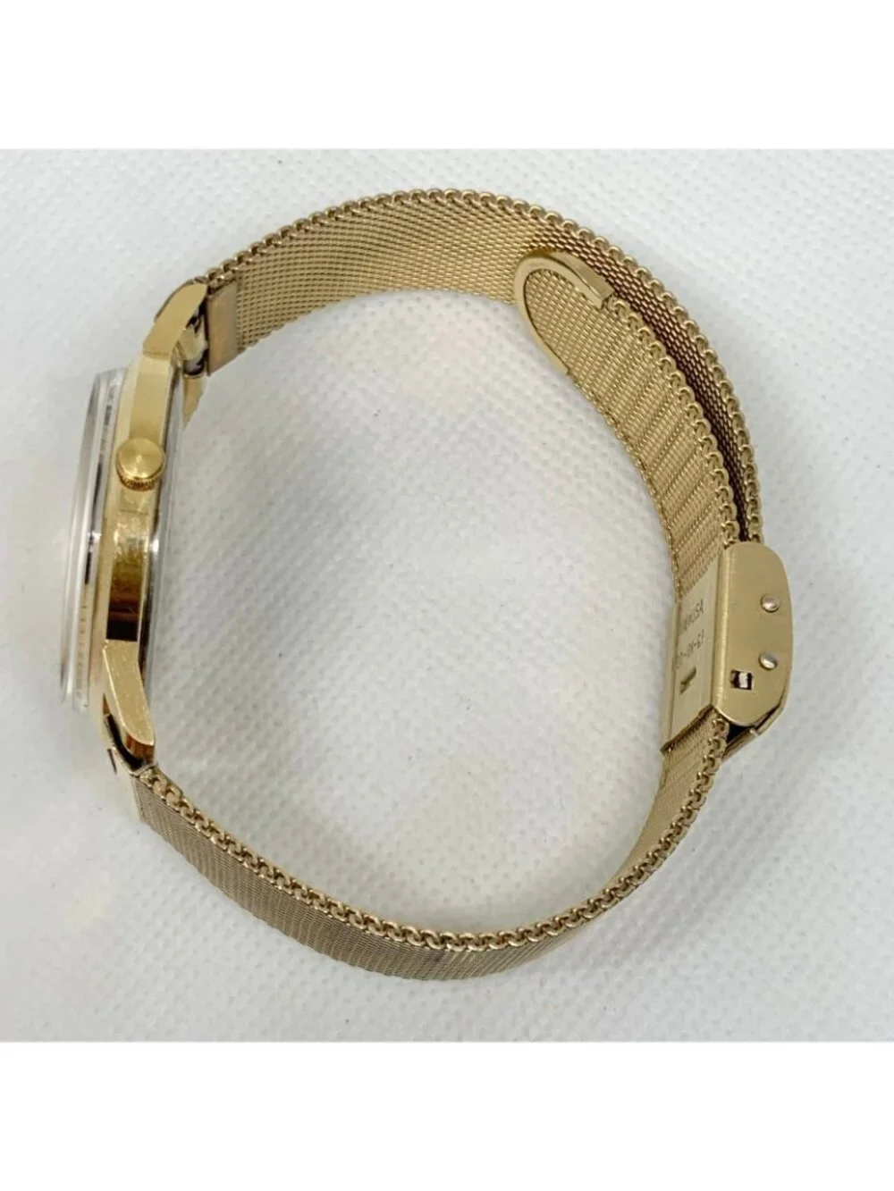 Vintage Jostens Swiss made men’s quartz watch standard 35mm gold tone running